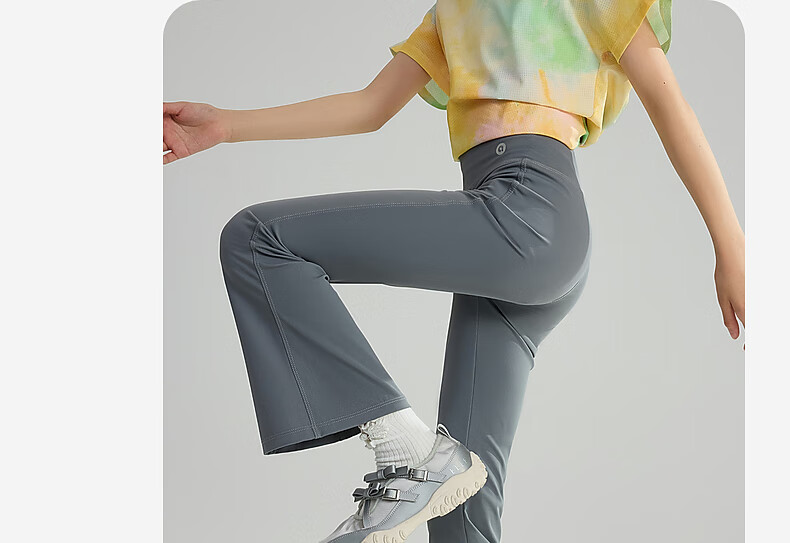 ASK JUNIOR Kids Pants Girls Spring Summer Sun Protection Quick-Dry High Elastic Yoga Flared Leggings Sky Blue 170 53