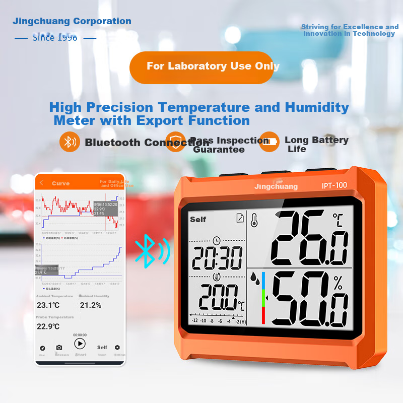 Elitech IPT-100 Laboratory High-Precision Electronic Digital Thermometer And Hygrometer for Pharmacy, Indoor Industrial Use with Data Export Functio