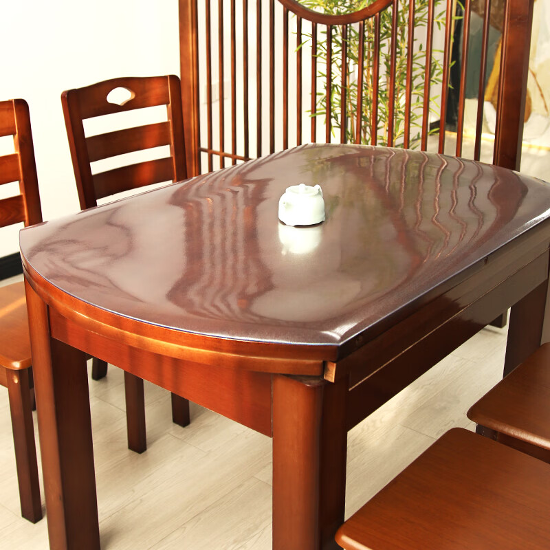 Wuyingongfang Oval Tablecloth, Waterproof, Oil-Proof, Heat-Resistant, Extendable PVC Soft Glass Table Mat, 2MM Frosted, 135*85cm