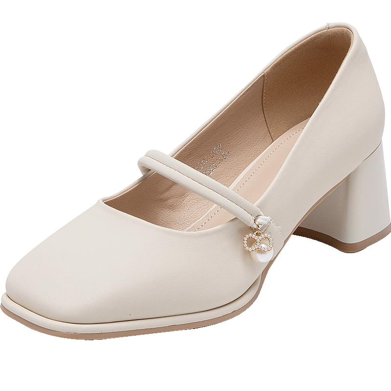 Daphne Women's Shoes, 2026 New Autumn Style, Comfortable Thick Heel, New Chinese-Style Single Shoes, Elegant And Stylish, Perfect for Pairing with Dresses, Leather Shoes
