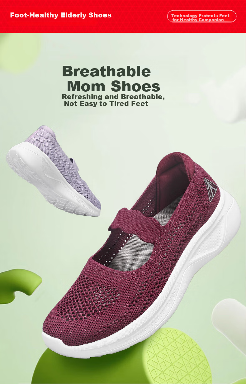 Zulijian Elderly Shoes, Autumn New Style Women's Slip-On Shoes, Mom Shoes for Middle-Aged And Elderly, Casual Women's Shoes, 8643K Purple, Size 37 1