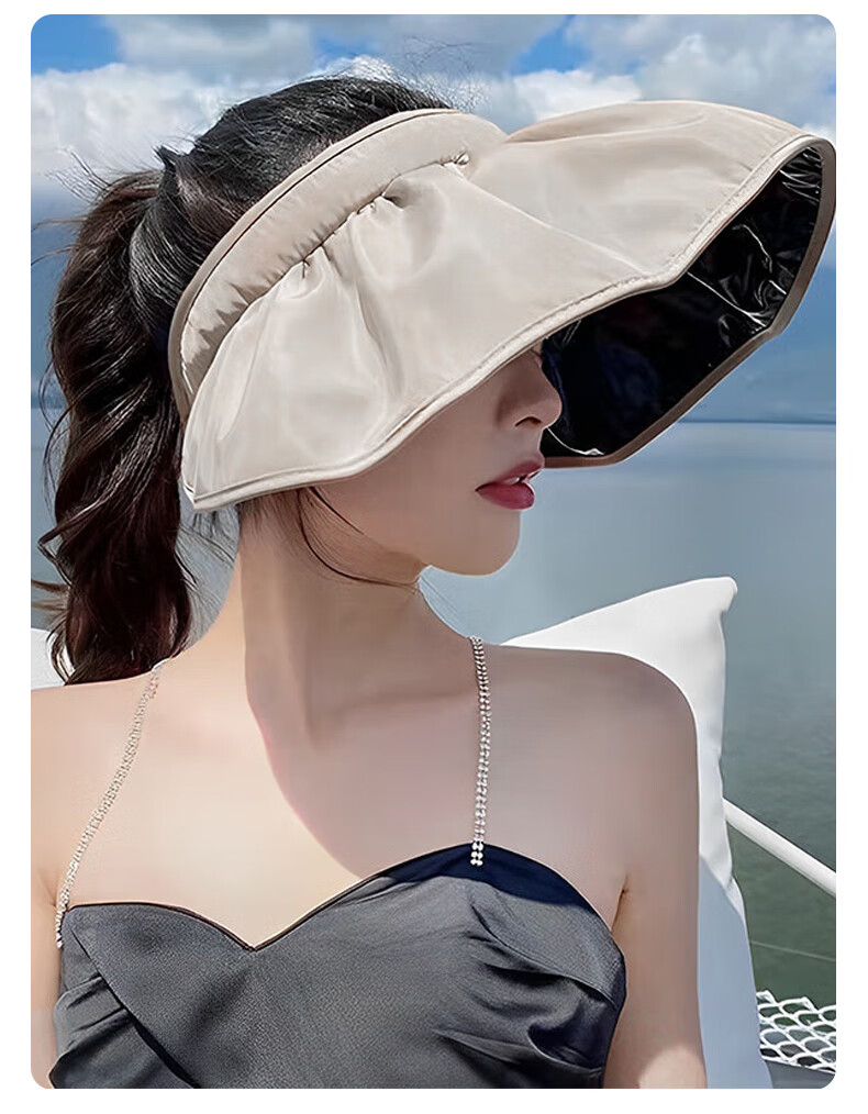 GLO-STORY Women's Shell Sunshade Hat UV Protection Face Covering Beach Cycling Open-Top Sun Hat MMZ914078 3