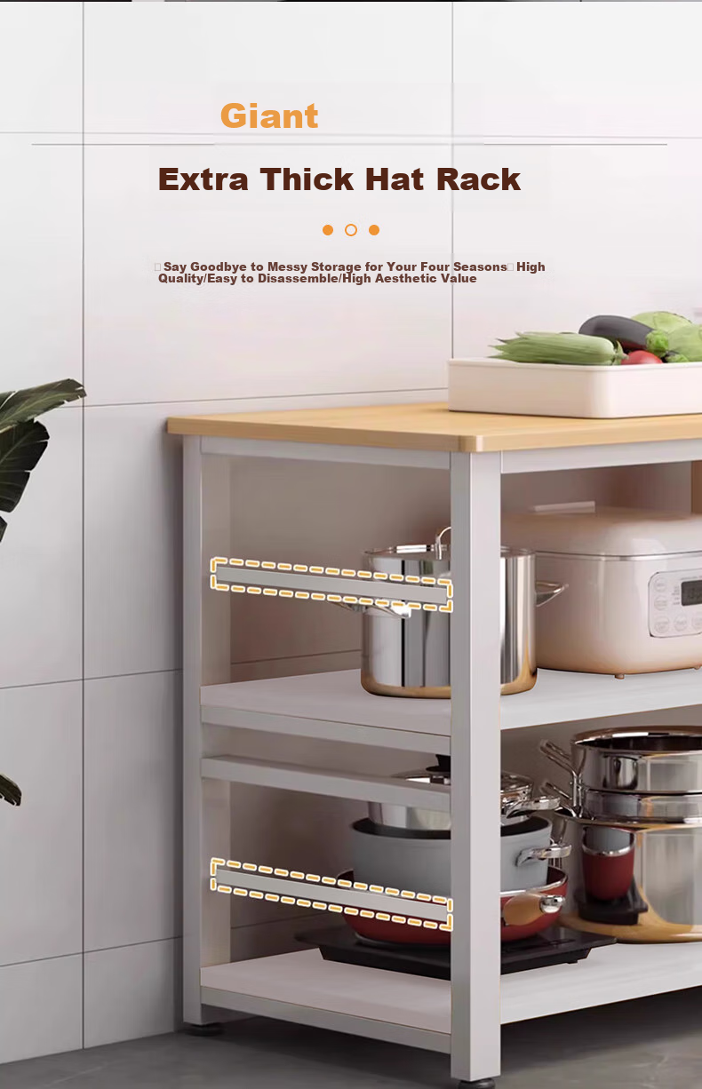 Quanpinwu Kitchen Storage Rack, Floor-Standing Multifunctional Cutting Table, Multi-Layer Sideboard, Cookware Storage Cabinet, Narrow Cupboard, 24 14