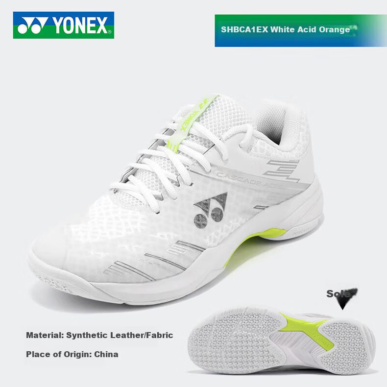 YONEX Badminton Shoes for Men And Women with Shock Absorption And Stability, Sports Shoes SHBCA1W, White/sky Blue, Size 42 6