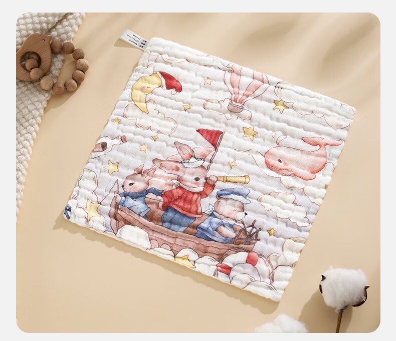 Zhuyibai Pure Cotton 7A Antibacterial Baby Towels, 5 Pack, Class A Baby Face Towels, Absorbent, Lint-Free Gauze Drool Bibs 12