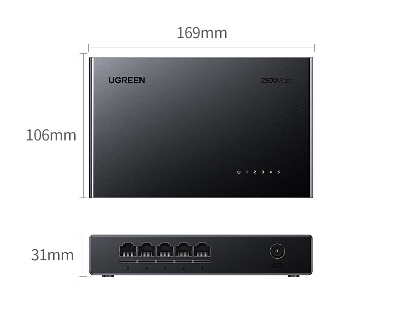 UGREEN 2.5G Fiber to Ethernet Module SFP to RJ45 Gigabit Adapter Fiber Optic to Ethernet Converter 2.5G/1G/100M Adaptive Compatible with Multiple Brands 75640 10