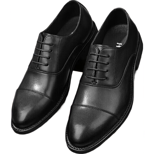 HLA Men's Business Formal Casual Comfortable Lightweight Lace-up Oxford Shoes HAAPXM2EAV106 Black Size 43