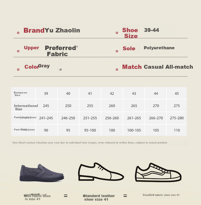 YUZHAOLIN Casual Shoes, Traditional Beijing Cloth Shoes, Slip-On for Middle-Aged And Elderly Fathers, Work Shoes, Men's Shoes, Loafers Y1S-1007 Size 39 10