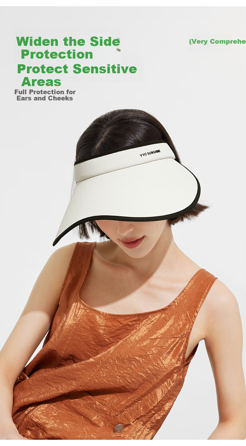 VVC Sun Visor Hat for Women, Open Top UV Protection Cap, Summer Outdoor Beach Sports Hat, Coffee And Beige Color Combinatio 3