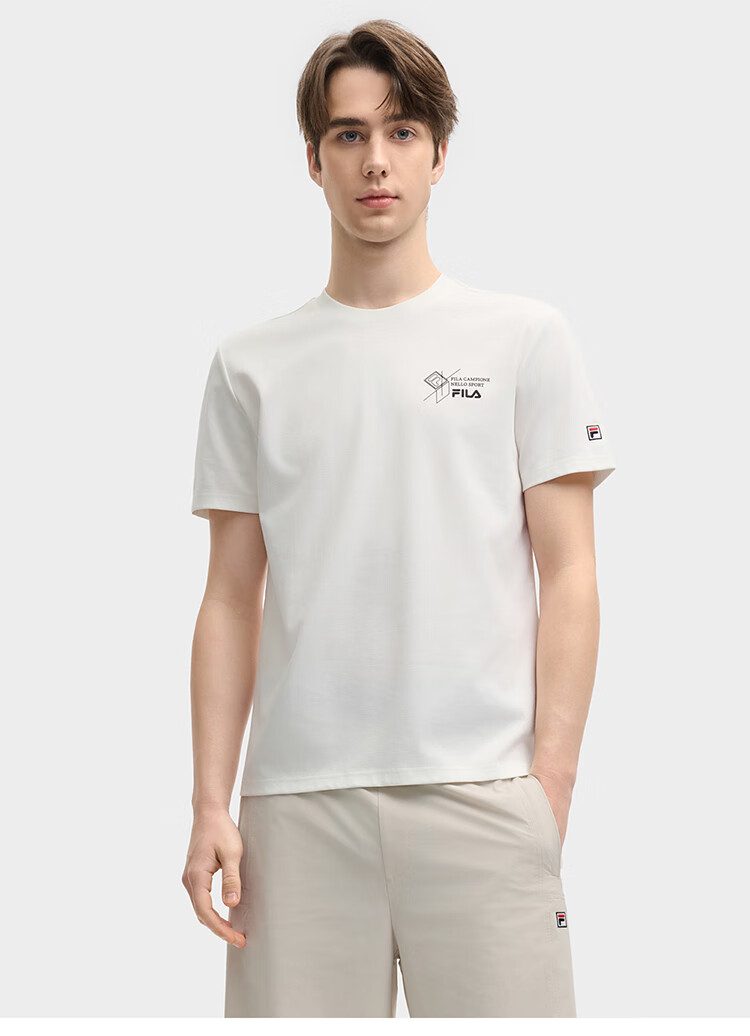 FILA Official Men's Short Sleeve T-Shirt 2026 Summer Casual Sports Basic Tee 6