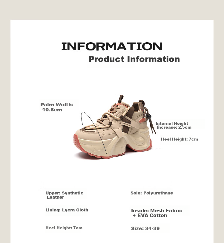 ZHR Thick-Soled Dad Shoes for Women, Height-Increasing Versatile Women's Shoes, Comfortable Casual Shoes for Petite Women [Instant Height Increase by 9cm] 5