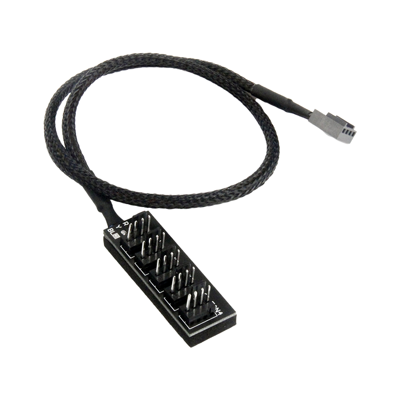 KELEPU Motherboard 4-Pin PWM Hub, Desktop Computer Case Fan Cable, 4-Pin One-To 35cm