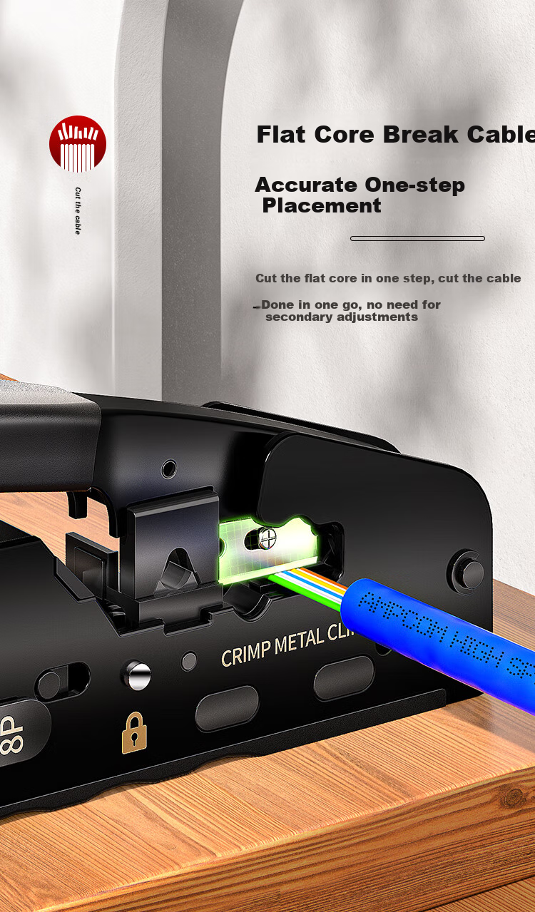 AMPCOM Flagship AMPCOM Category 7 Cable Crimper, Through-Penetrating Swallow-Tail Clip, Cat5e/6/7 Shielded RJ45 Connector Crimping Pliers, 4-In Wire Stripper/cutter/breaker AR728YE 12