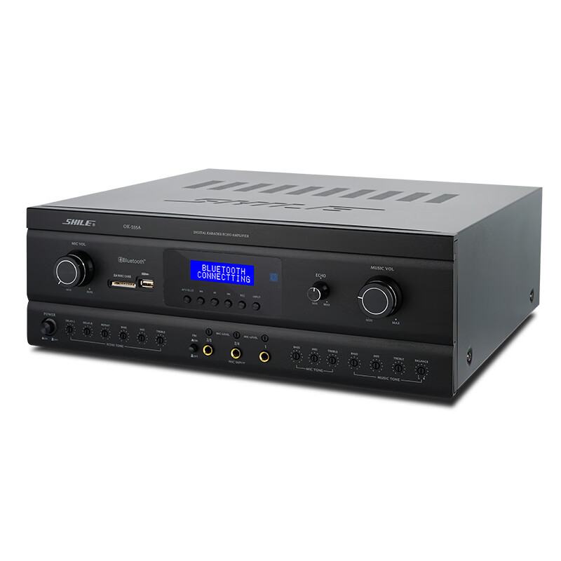 Усилитель SHILE OK-555A, с оптическим и коаксиальным входом, Bluetooth, функцией записи, анти-громкостью, караоке-усилитель высокой точности, 250 Вт
