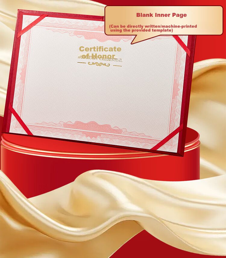 Kingdee Honorary Certificate 6K/10 Pieces, Red Glossy Award Certificate, Exquisite Gold-Stamped Honorary Certificate, Graduation Certificate, Customizable 2