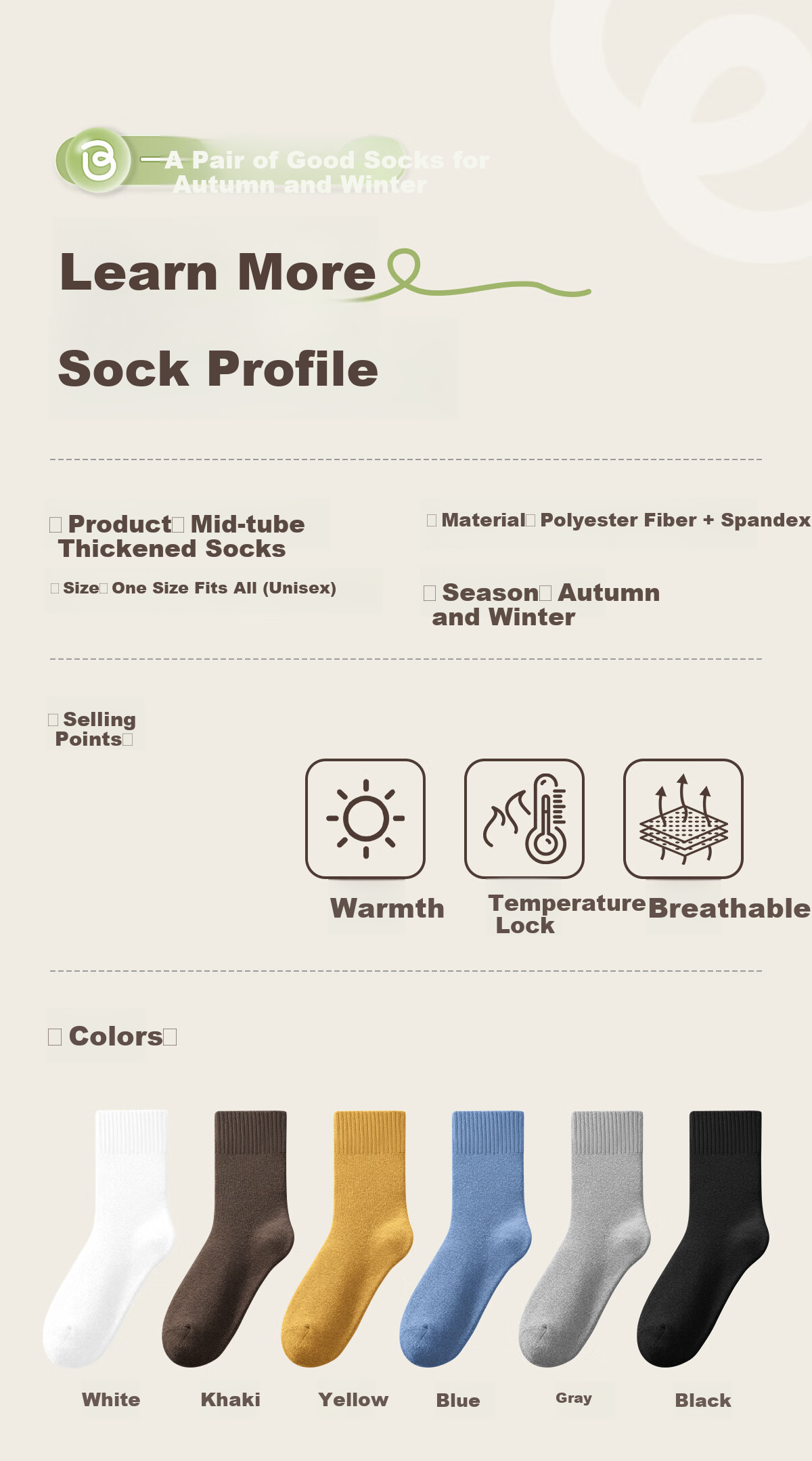 BADIGAO Disposable Socks for Men And Women, Daily Wear Fleece-Lined Mid-Calf Socks, Versatile for Autumn And Winter Travel, No-Wash Odor-Resistant 16