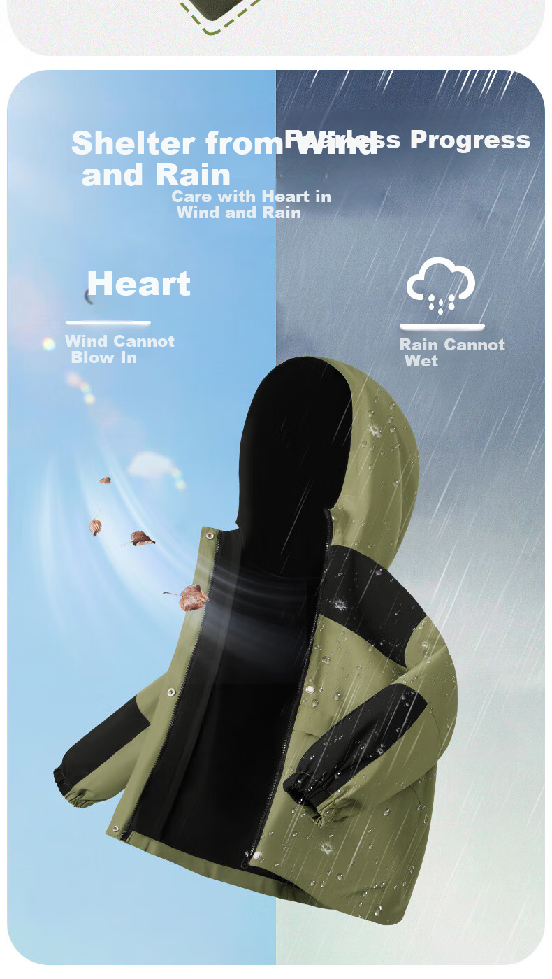 Baleno Children's Outdoor Jacket, Spring And Autumn 2026 Model, Youth Windproof And Waterproof Hooded Jacket, Boys And Girls Autumn Clothing 5