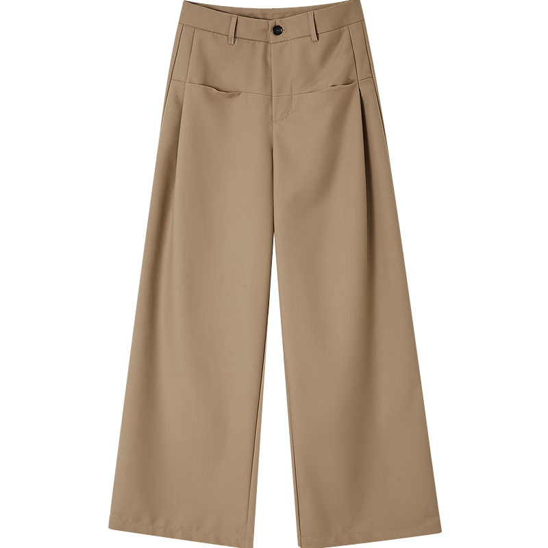 Demana [Workplace Immersive] Spring and Autumn Mid-Waist Straight-Leg Women's Trousers TR Long Pants with Striped Patchwork Suit Pants Casual Pants