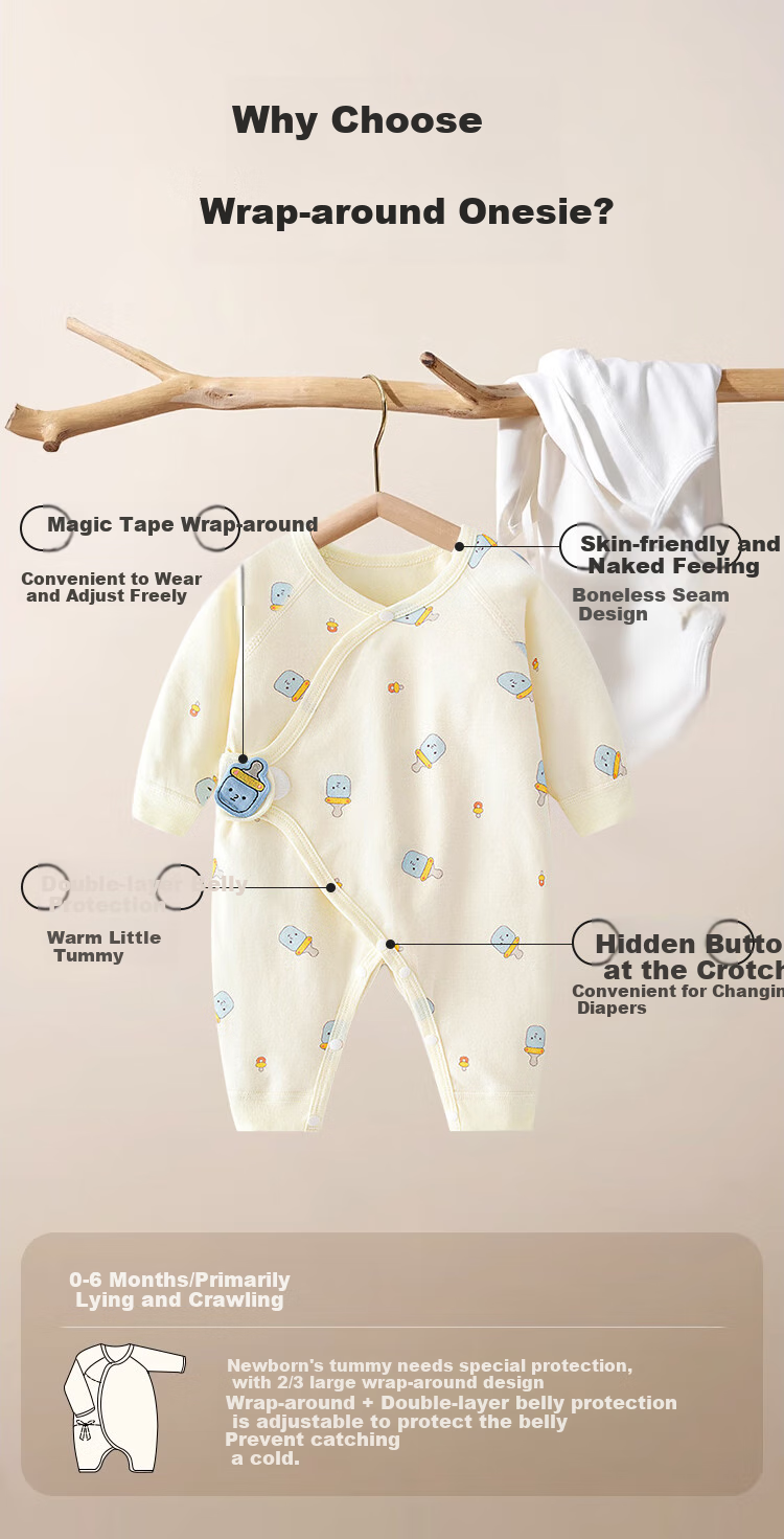 Aibaoshi Baby Clothes Romper, Pure Cotton, Spring And Autumn, Newborn Infant Bodysuit, Monk Outfit, 2 Pieces, Size 66, Red Heart Bear T141 2