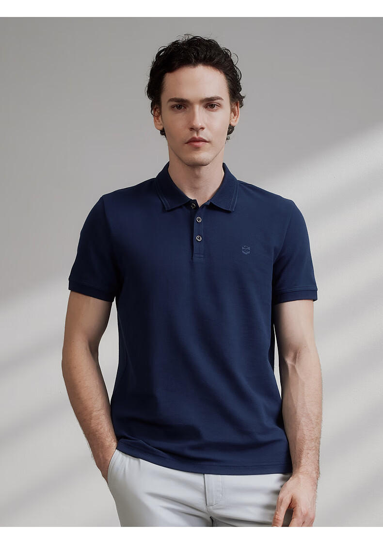 G2000 Pique Comfortable Skin-Friendly Spring Summer Men's Printed Logo Polo Shirt Dark Blue 2XL 10