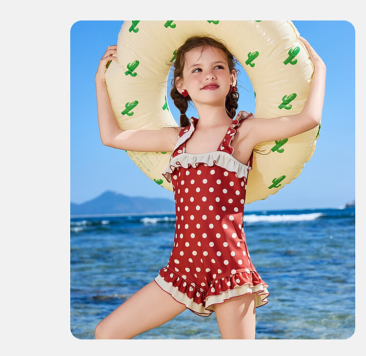 ASK JUNIOR Kids Sunscreen Swimsuit Summer Girls Teen Hong Kong Style One-Piece Swimwear Youth Beach Vacation 160 3