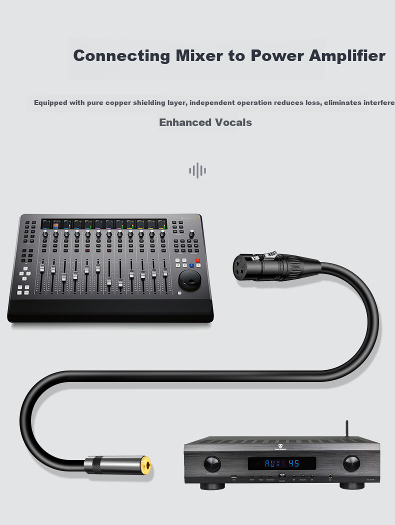 Beishanque 3.5 Female to XLR Female Audio Cable, Microphone Mixer Speaker Connection Cable, 3.5 Female to XLR Female, 0.3 Meters, BSQ-K967 4