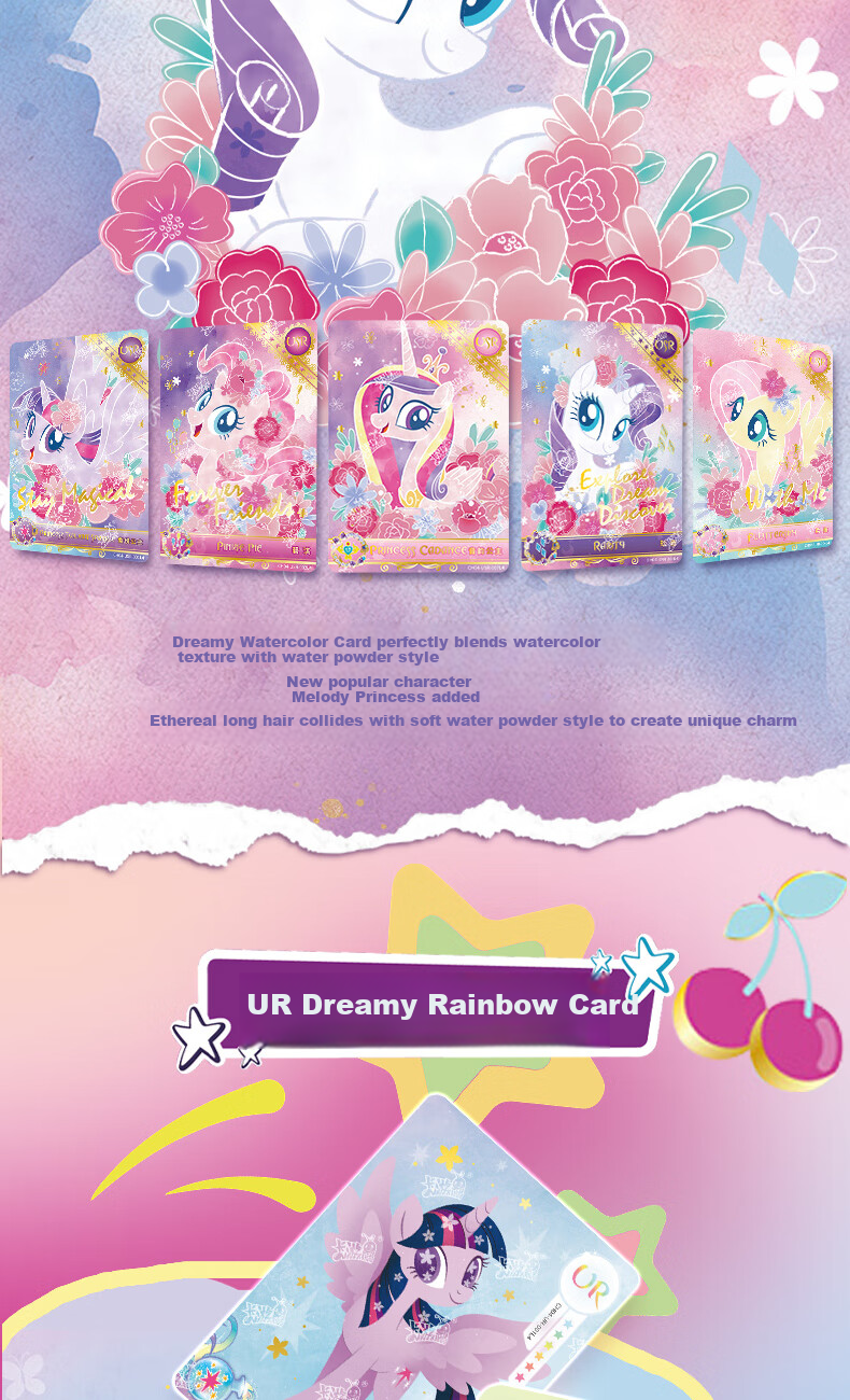 Kayou My Little Pony Card Box, Rainbow Pack Series 4, Official My Little Pony Merchandise, Small Cards Toy Gift 3