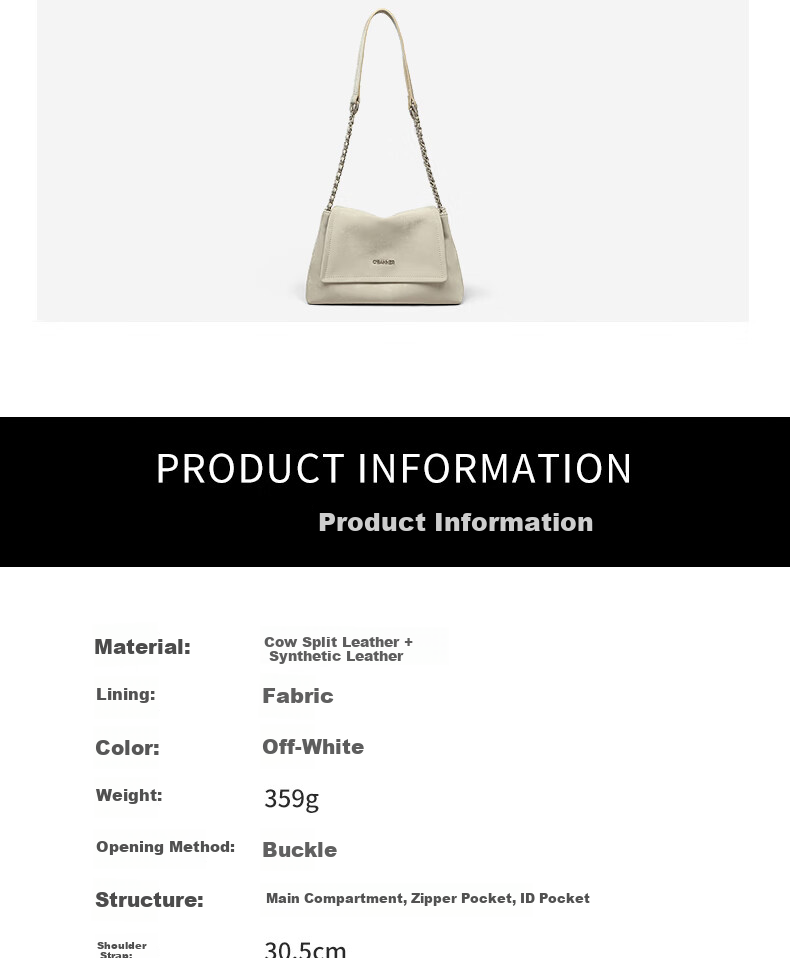 C.BANNER Women's Handbag, Cowhide Shoulder Bag, Large Capacity Tote Bag, Fashionable Birthday And Mother's Day Gift, Practical Present for Mom 6