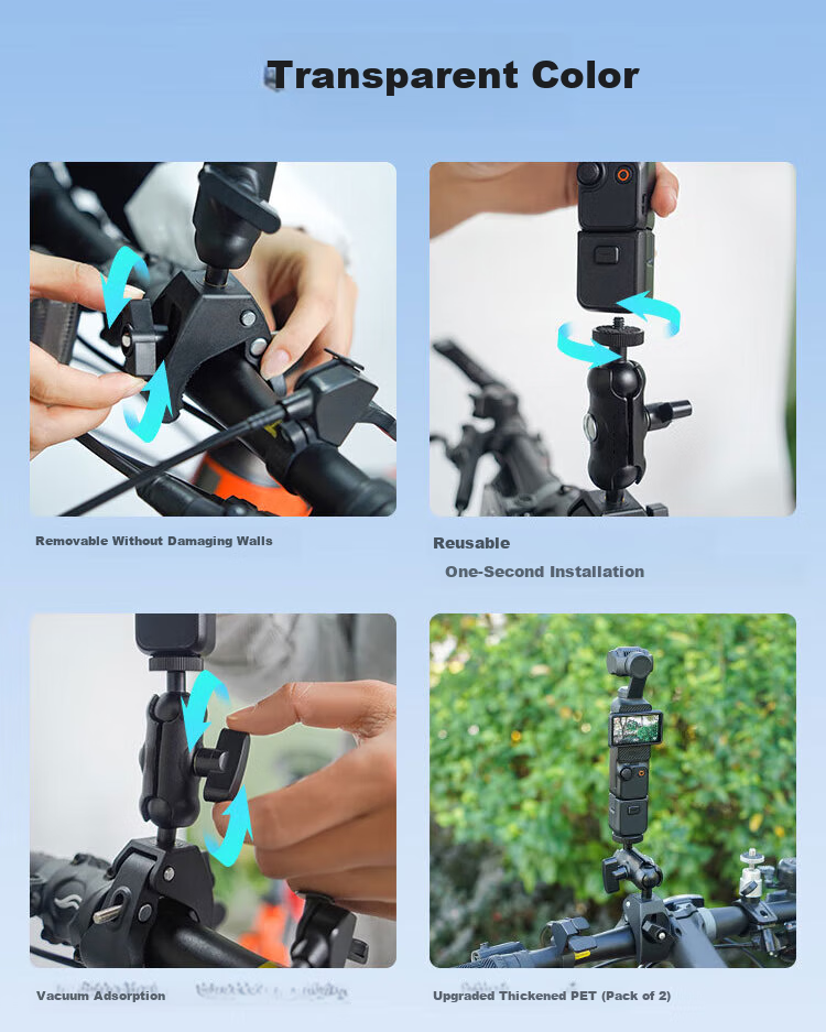 Earlymen Metal O-Ring Mount for Action Cameras, Compatible with DJI Action 5 Pro/Insta360 Ace Pro 2/Go 3s/Gopro 13 And Other Universal Cycling Mounts And Motorcycle Mounts 10