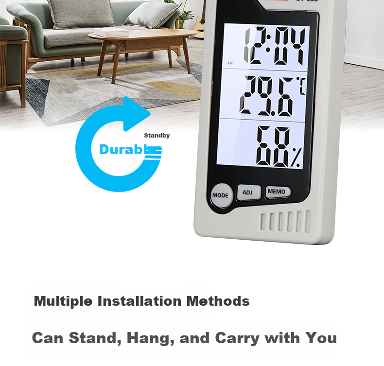 CEM DT-322 Electronic Thermometer And Hygrometer with Alarm Clock, Office And Home Indoor/outdoor Temperature And Humidity Meter 8