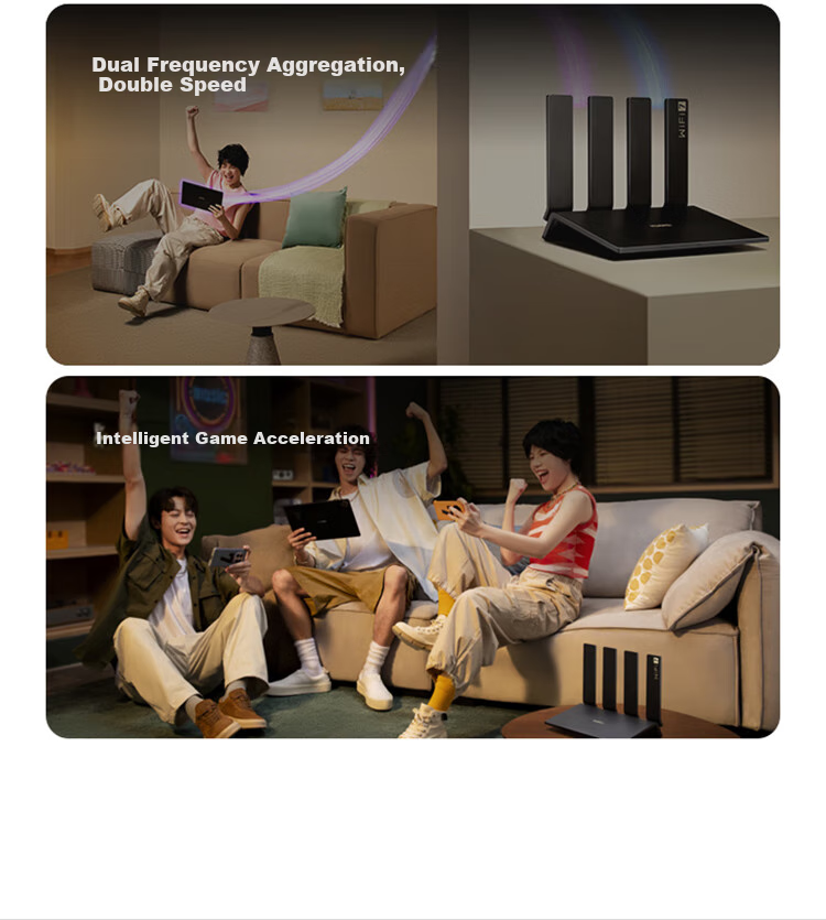 Huawei WiFi7+ Quad-Core Wireless Router Gigabit Wall-Penetrating Signal Booster Smart Home Gaming Router with Fast Ethernet Port and Parental Controls Full Netcom 3