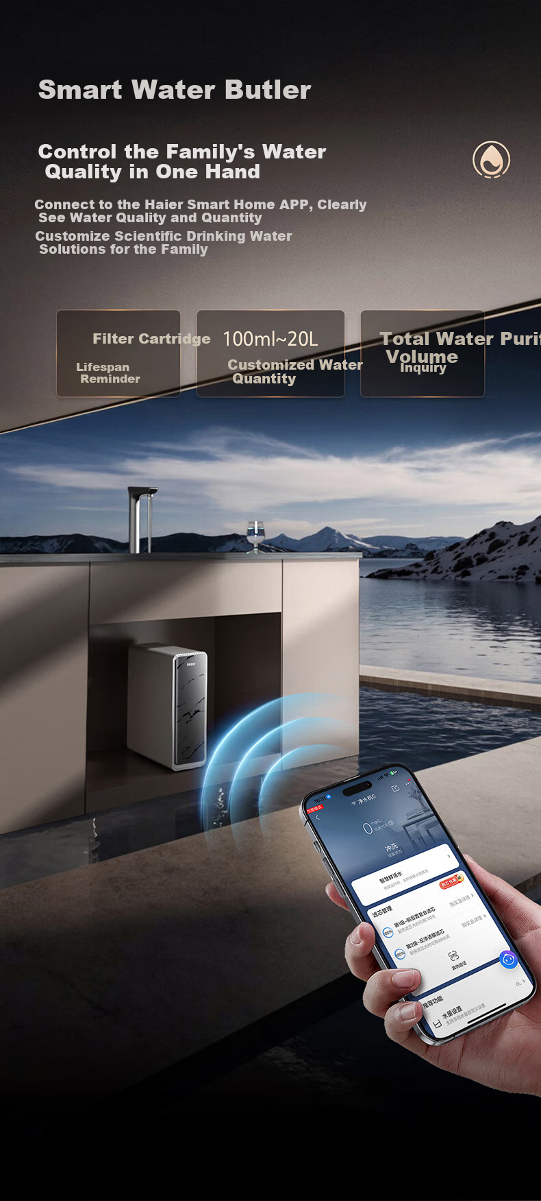 Haier Water Purifier Fresh Active Water Pro+, Instant 1400G, 6-Year Reverse Osmosis RO Membrane, Antibacterial Filter Cartridge, Touch Control Faucet, Dual Outlet, Kitchen-Specific Under-Counter Direct Drinking Water Purification Machine for Mothers And Babies R883 7
