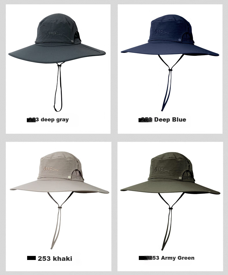 JEEP Hat, Men's Fisherman Hat, Wide Brim Sun Hat, Unisex Casual Outdoor Hiking Sports Sun Hat, A0253 9