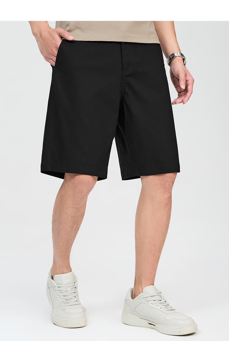 DANCING WOLVES [Comfort Stretch Cotton and Spandex] Summer Workwear Trendy Loose Breathable Versatile Casual Men's Shorts 314 Red Brown 34 9