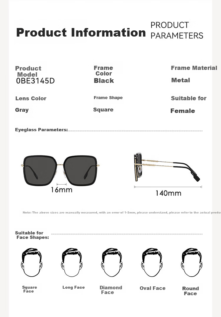 BURBERRY Sunglasses for Men And Women, Driving Sunglasses with Square Frame, Sunglasses Eyewear 0BE3145D11098758 3