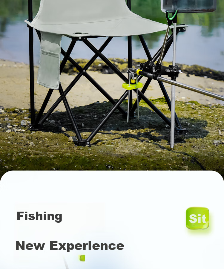 Handing Fishing Chair, Lightweight Outdoor Folding Chair, Fishing Camping Backrest, Multifunctional Portable Fishing Chair [Medium Size] 1