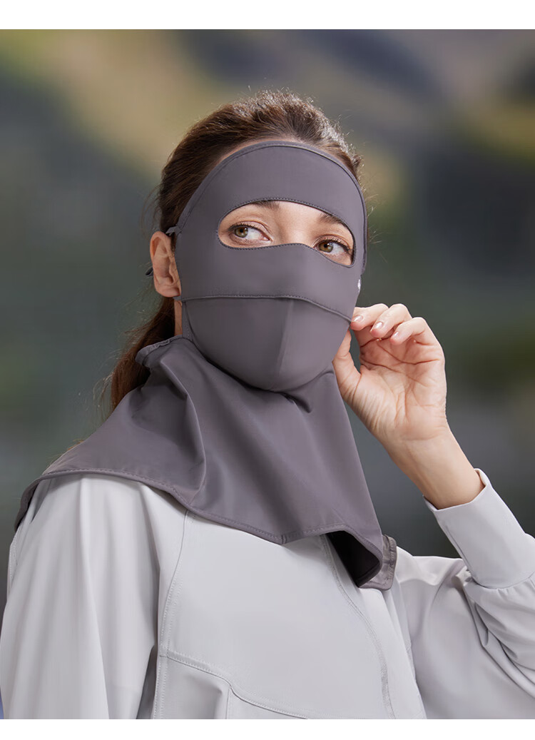 JEEP Women's Full Face Ice Silk Sun Protection Mask Summer UV Protection Face Bikini Sunshade Outdoor Cycling Black 17