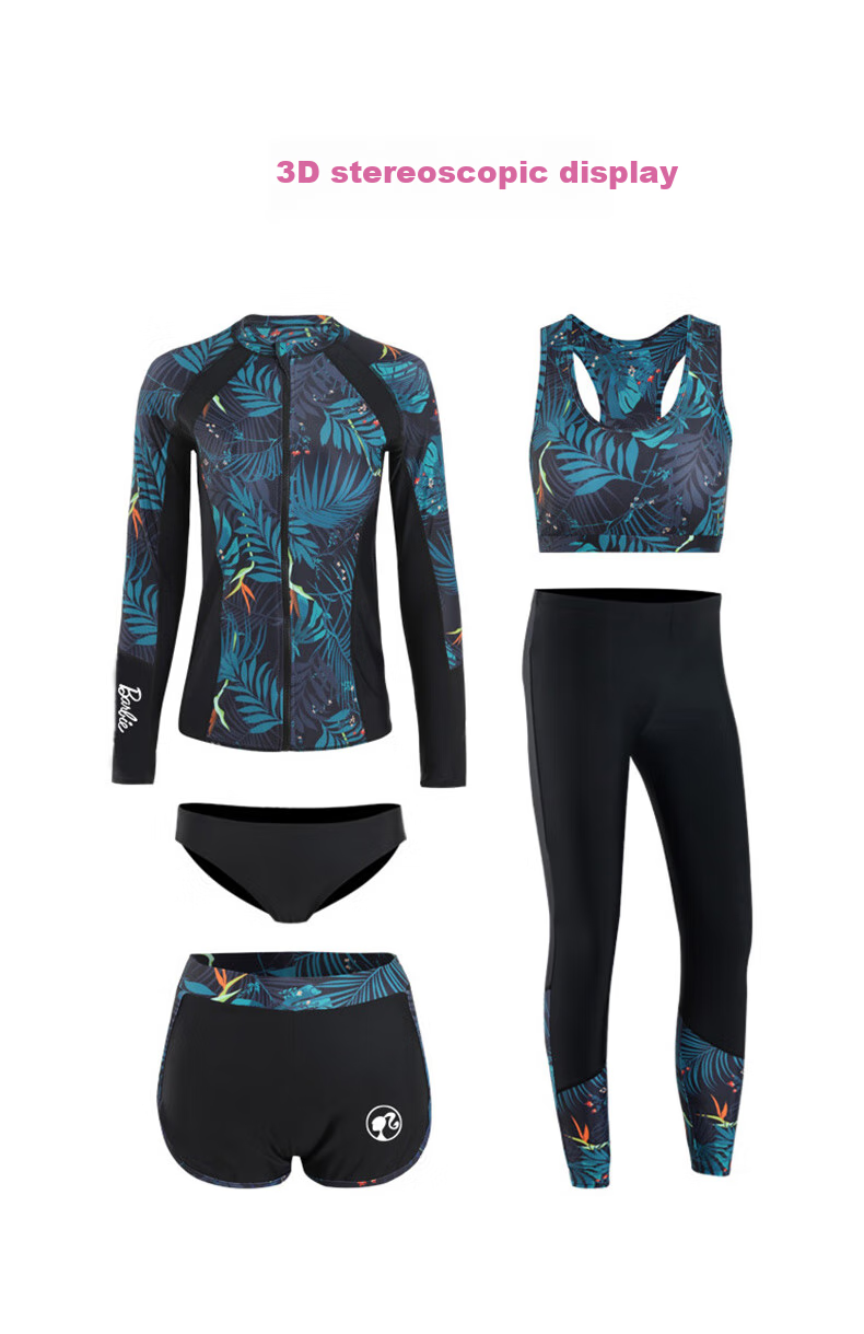 Barbie Couple's Wetsuits, Women's Two-Piece Long-Sleeve Sun Protection Jellyfish Suit, Snorkeling Suit, Surfing Suit Set, Slimming Swimwear 18