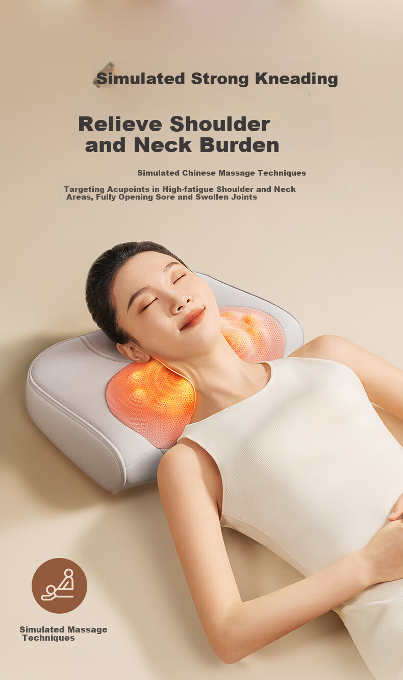 AUX Cervical Massager 4332 (Rechargeable Gift Box Set), Back And Neck Massage Device Pillow, Shoulder And Neck Pain Relief Tool, Mid-Autumn Festival Gift 5