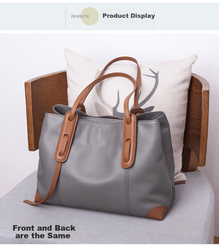 Viney Leather Handbag, Women's Large Capacity Tote Bag, Light Luxury Shoulder Bag, Birthday And Mother's Day Gift, Practical Present for Mom 13