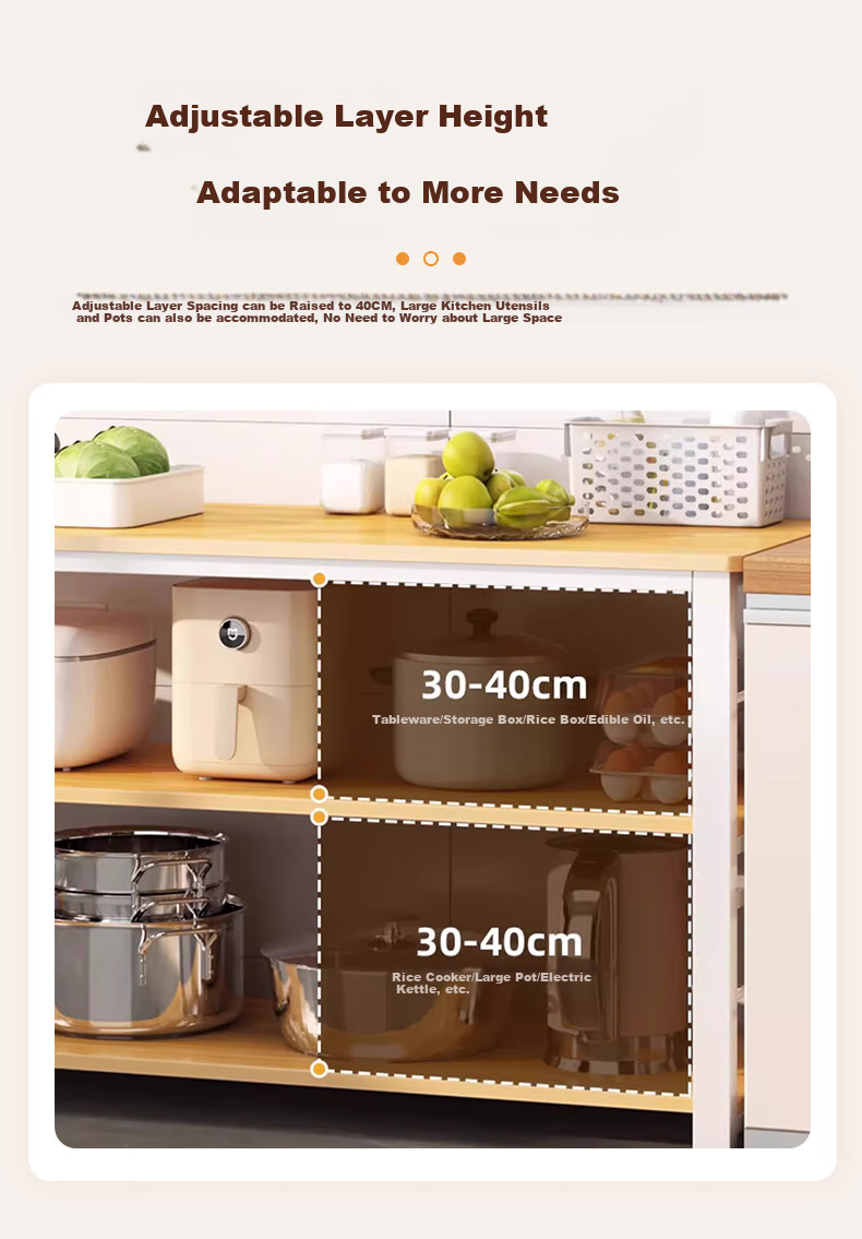Quanpinwu Kitchen Storage Rack, Floor-Standing Multifunctional Cutting Table, Multi-Layer Sideboard, Cookware Storage Cabinet, Narrow Cupboard, 24 9