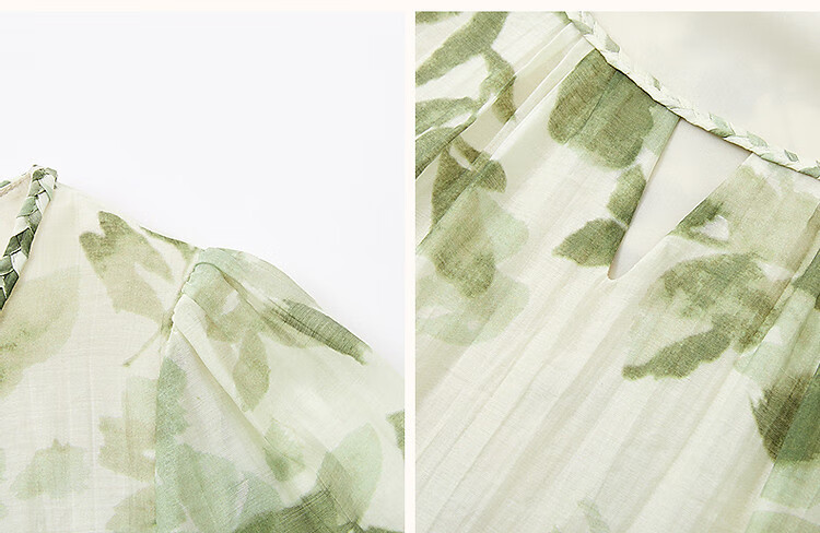 Dme [Zhi Ci Qinglu] Summer Artistic Style Lyocell Printed Shirt, Natural Comfortable Flowy Blouse, Women's Top 8