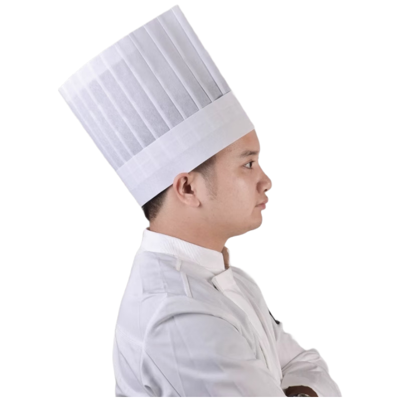 Mashifu Disposable Chef Hats [20 pcs/pack] Non-woven Breathable Adult Kitchen Hotel Chef Work Caps Mid-top Square Hats