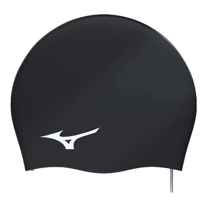 MIZUNO Swimming Cap for Men And Women, Adult Waterproof Cap with Ear Protection, Non-Constricting, Enlarged Professional Silicone Cap N2CW1S26 Black