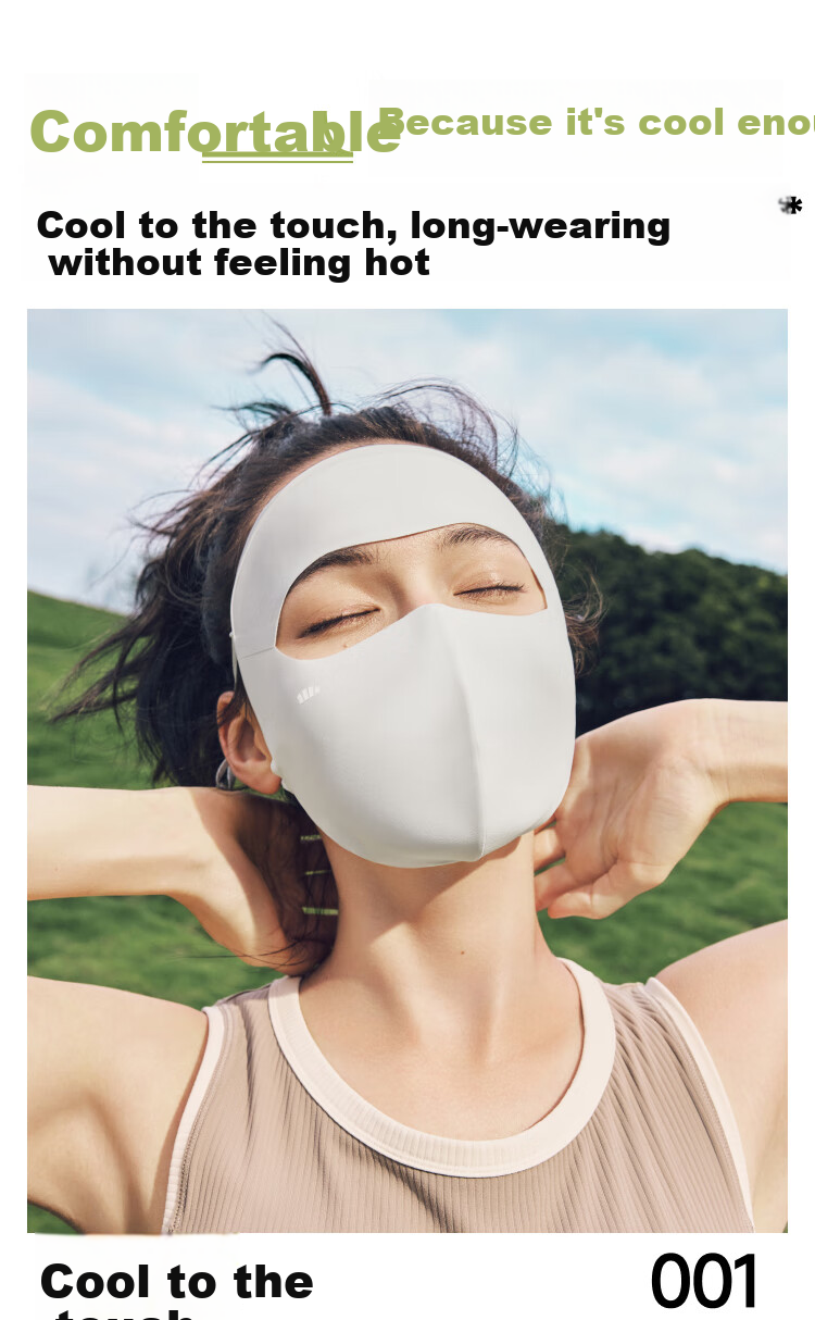 Beneunder Sun Protection Face Mask for Women, UV-Resistant Medical Beauty Full Face Mask, Stylish Face Cover, Cycling Face Guard, High Mountain Gray 7
