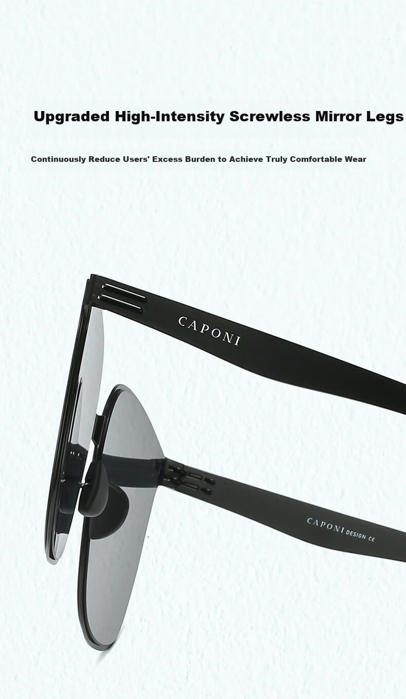 CAPONI Nylon Polarized Sunglasses, UV Protection Sunglasses for Men And Women, Driving Glasses, Anti-UV Eyewear, Slimming Effect for Large Faces 11
