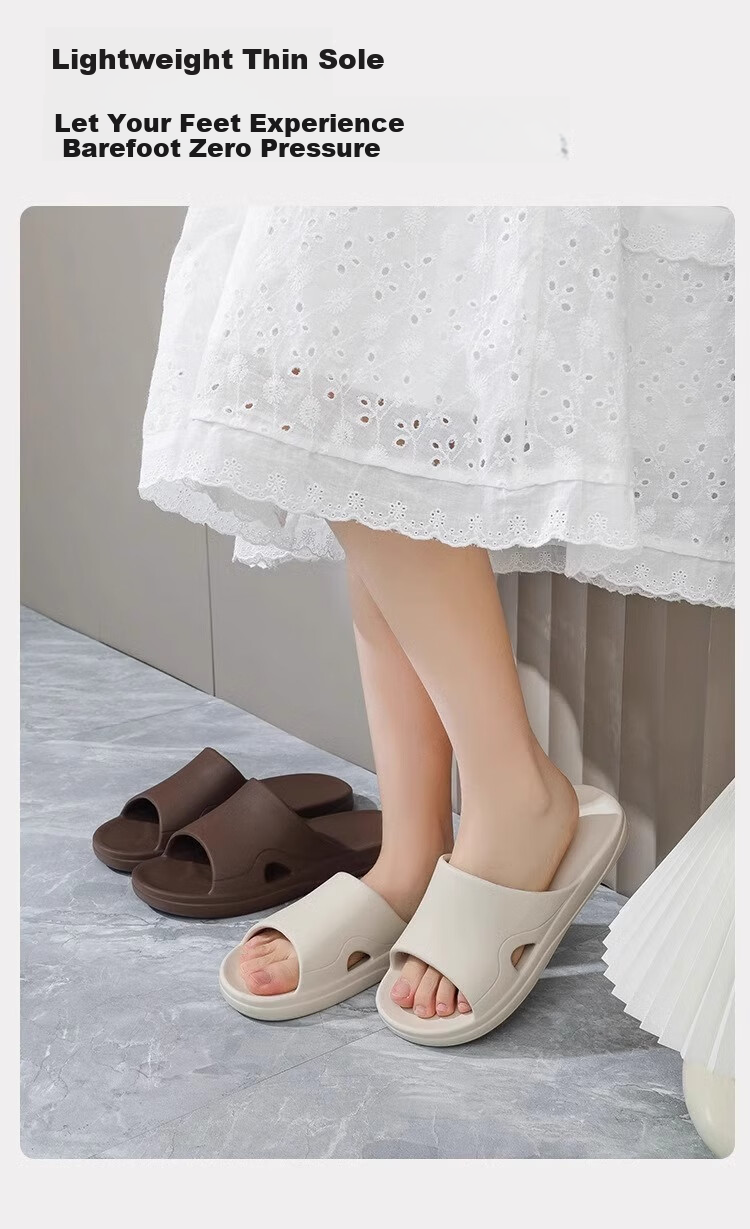 GUOLUOFEI Home Slippers, High-End Feel, Summer Indoor Non-Slip Bathroom Shower Sandals for Women, Coffee Color, Size 43-44 6