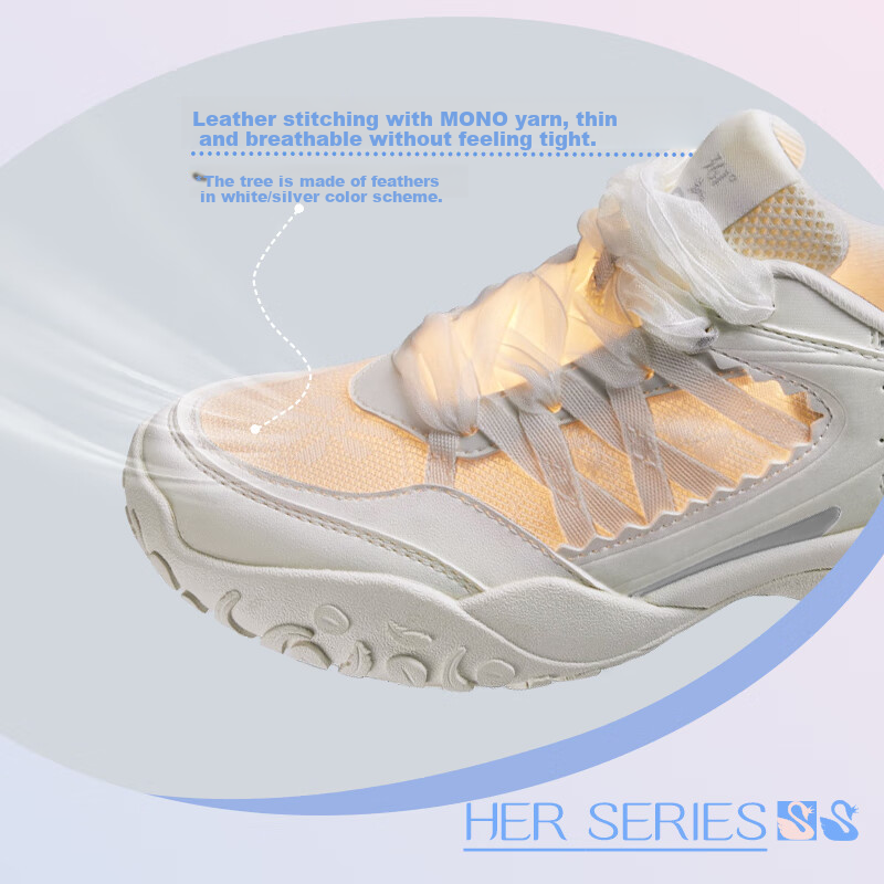 361° Women's Sports Shoes, Spring And Summer Ballet Flats, Mesh Casual Low-Top Chunky Sneakers, 682526769-3