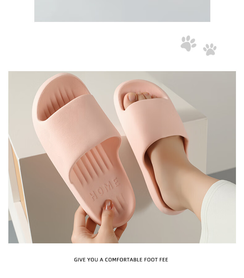 FOOTOPPO EVA Women's Bathroom Non-Slip Shower Slippers Men's Indoor Home Thick-Soled Summer Sandals 15