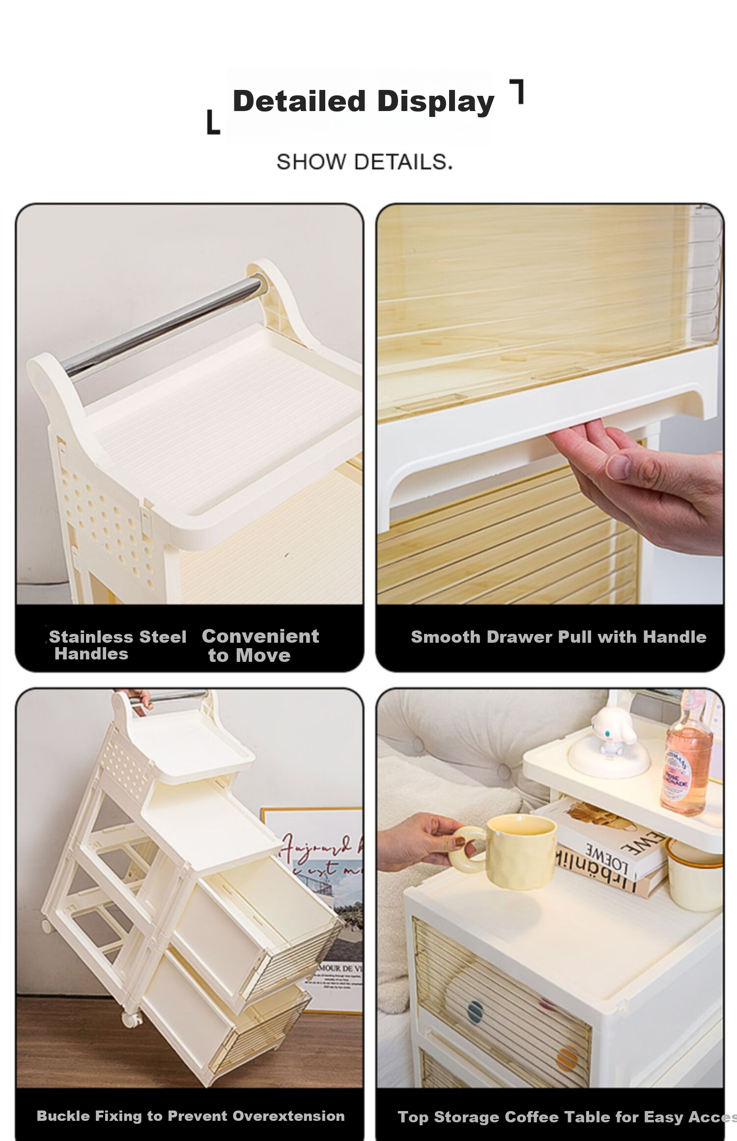 XIAOJIANGCAI Storage Cabinet, Mobile Cart with Drawers, Multi-Layer Organizer for Home Use, Snacks, Toys And Miscellaneous Items, Medium-Sized Six-Tier Storage Cabinet 14